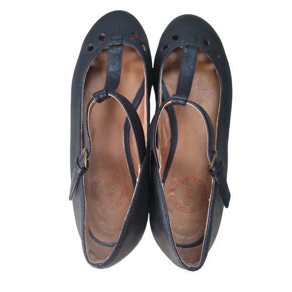 Women's Sutro Footwear Black Leather Mary Jane Flats Size W 8.5 - Picture 3 of 5